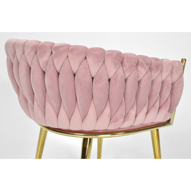 ROSA braided glamor chair - black and powder pink