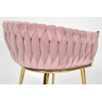 ROSA braided glamor chair - black and powder pink