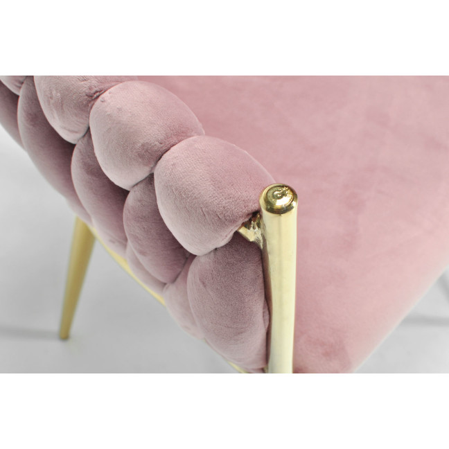 ROSA braided glamor chair - black and powder pink