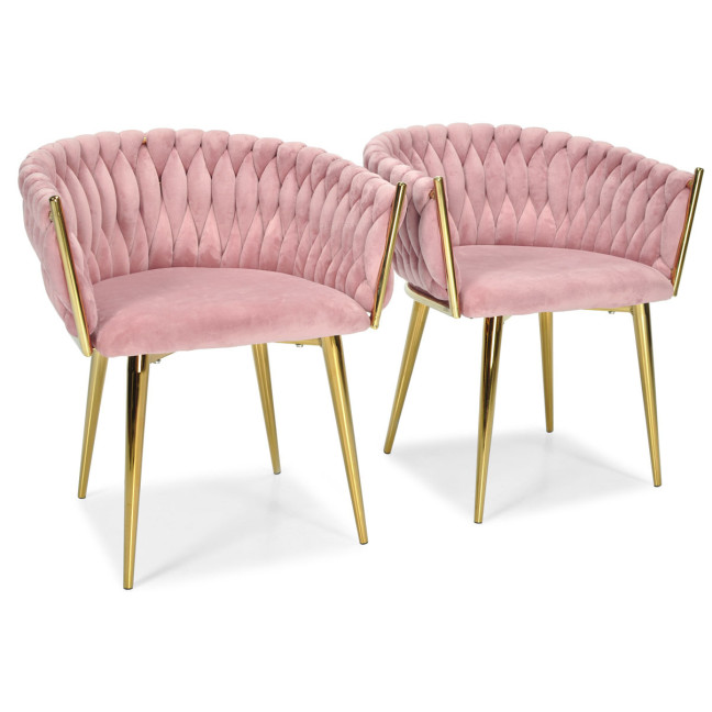 ROSA braided glamor chair - black and powder pink