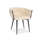 ROSA braided glamor chair - black and powder pink