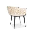 ROSA braided glamor chair - black and powder pink