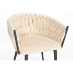 ROSA braided glamor chair - black and powder pink