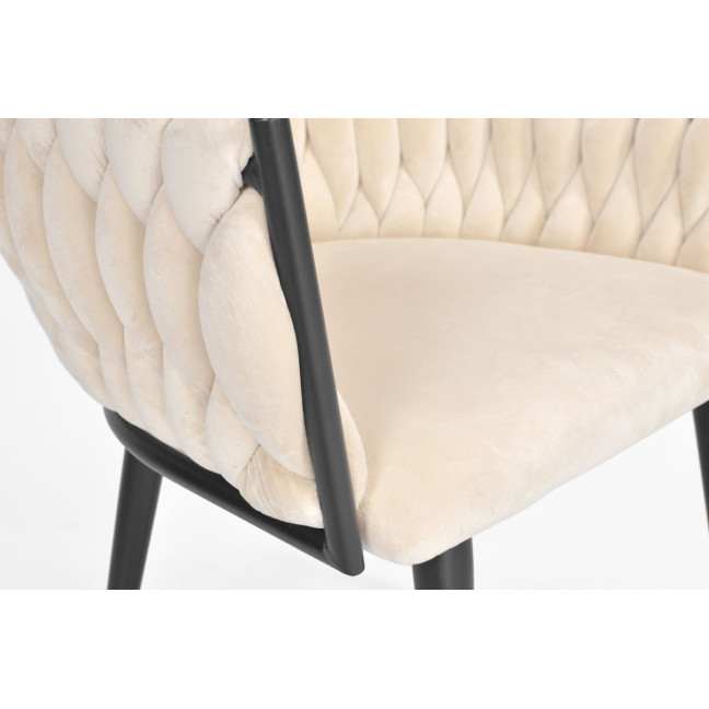 ROSA braided glamor chair - black and powder pink