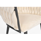 ROSA braided glamor chair - black and powder pink