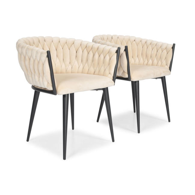 ROSA braided glamor chair - black and powder pink