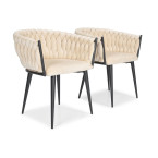 ROSA braided glamor chair - black and powder pink