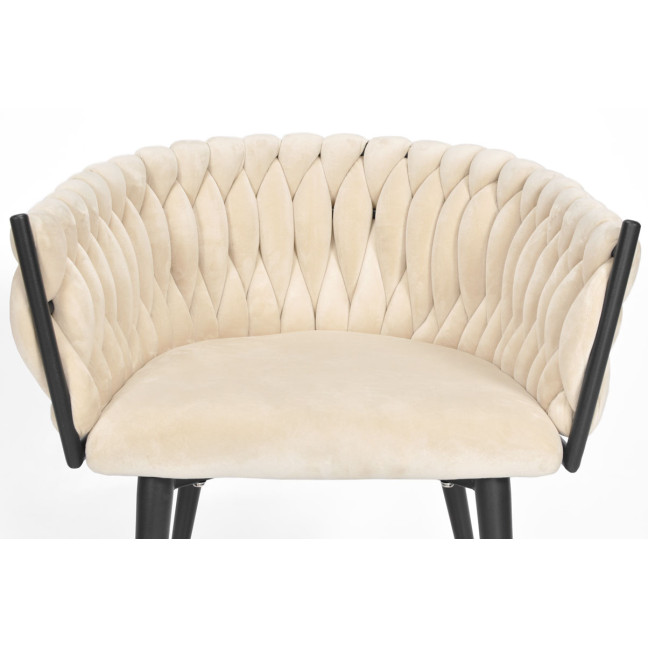 ROSA braided glamor chair - black and powder pink