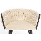 ROSA braided glamor chair - black and powder pink