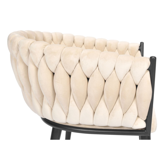 ROSA braided glamor chair - black and powder pink