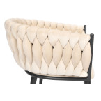 ROSA braided glamor chair - black and powder pink