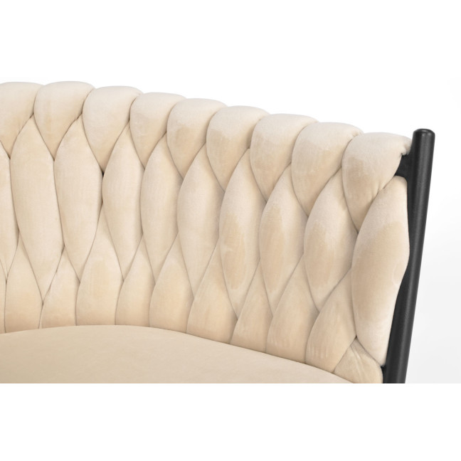 ROSA braided glamor chair - black and powder pink