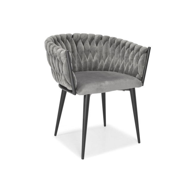 ROSA braided glamor chair - black and powder pink