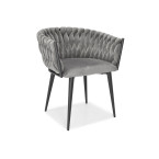 ROSA braided glamor chair - black and powder pink