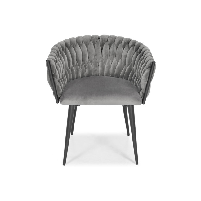 ROSA braided glamor chair - black and powder pink