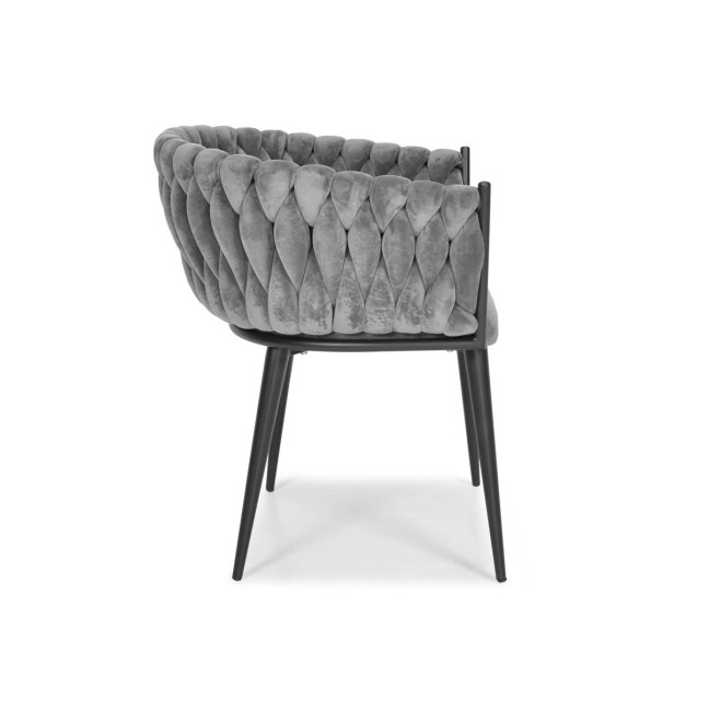 ROSA braided glamor chair - black and powder pink