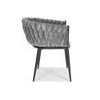 ROSA braided glamor chair - black and powder pink