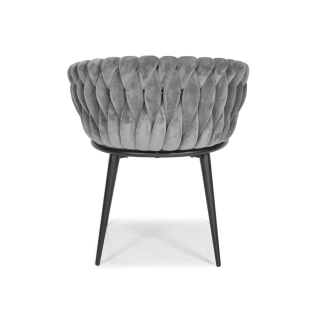 ROSA braided glamor chair - black and powder pink