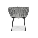 ROSA braided glamor chair - black and powder pink