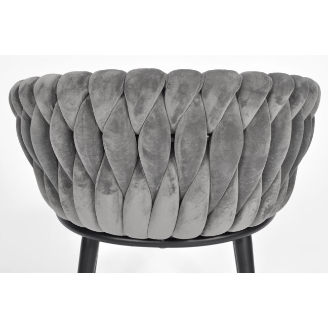 ROSA braided glamor chair - black and powder pink