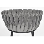 ROSA braided glamor chair - black and powder pink