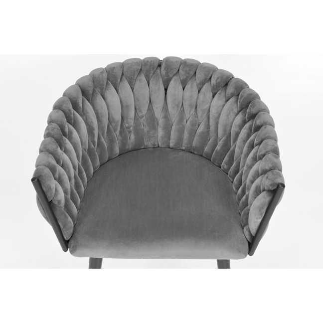 ROSA braided glamor chair - black and powder pink