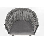 ROSA braided glamor chair - black and powder pink