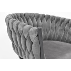 ROSA braided glamor chair - black and powder pink