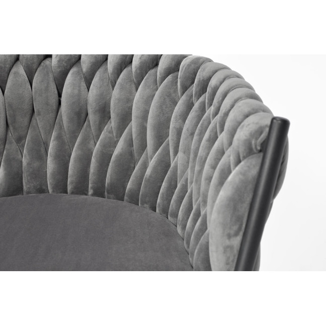 ROSA braided glamor chair - black and powder pink