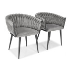 ROSA braided glamor chair - black and powder pink