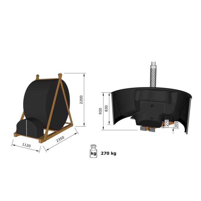 DeLux 200 Hot Tub - Luxurious Outdoor Spa BLACK