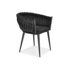 ROSA braided glamor chair - black and powder pink