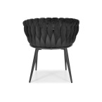 ROSA braided glamor chair - black and powder pink