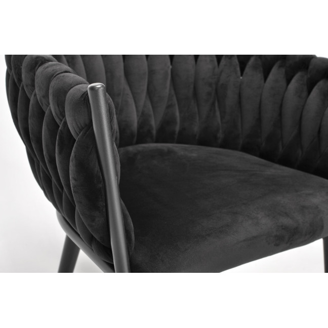 ROSA braided glamor chair - black and powder pink