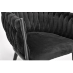 ROSA braided glamor chair - black and powder pink