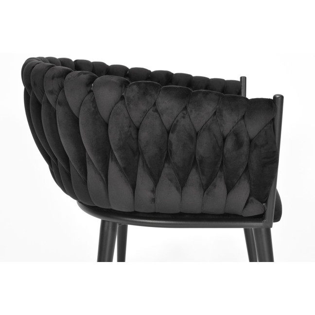 ROSA braided glamor chair - black and powder pink