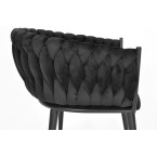 ROSA braided glamor chair - black and powder pink
