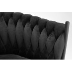 ROSA braided glamor chair - black and powder pink