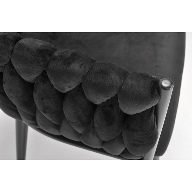 ROSA braided glamor chair - black and powder pink