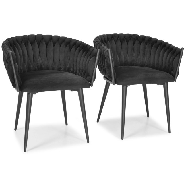 ROSA braided glamor chair - black and powder pink