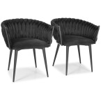 ROSA braided glamor chair - black and powder pink