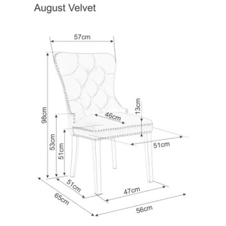 AUGUST VELVET Chair Black Frame