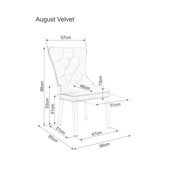 AUGUST VELVET Chair Black Frame