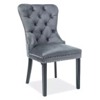 AUGUST VELVET Chair Black Frame