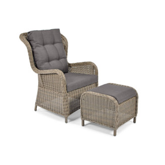 SONATA Exclusive Armchair with Footrest | Comfortable garden armchair, modern style, for patio and balcony