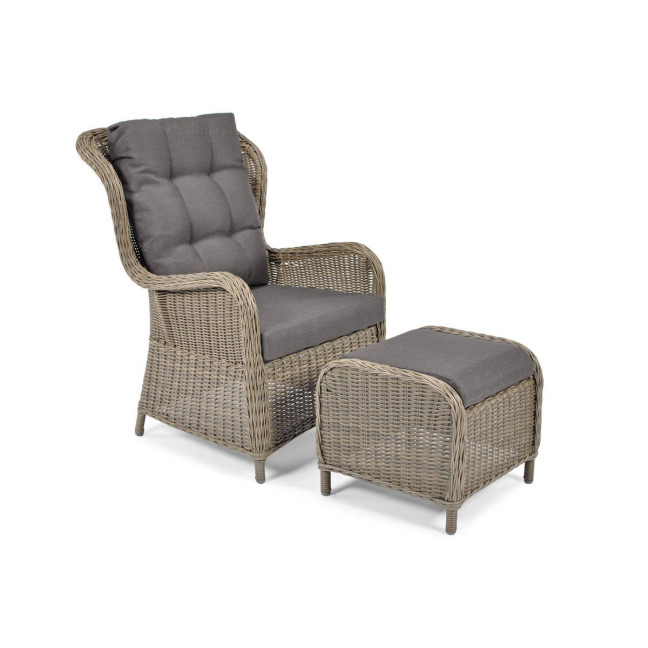 SONATA Exclusive Armchair with Footrest | Comfortable garden armchair, modern style, for patio and balcony
