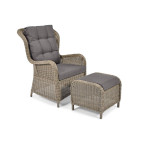 SONATA Exclusive Armchair with Footrest | Comfortable garden armchair, modern style, for patio and balcony