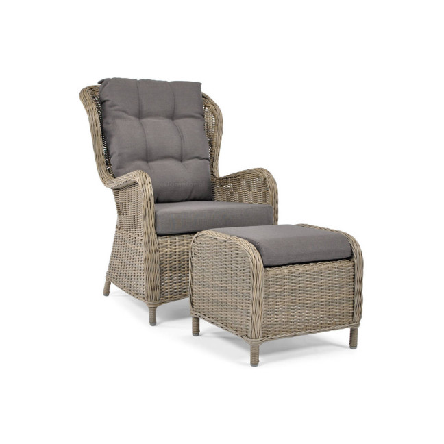 SONATA Exclusive Armchair with Footrest | Comfortable garden armchair, modern style, for patio and balcony