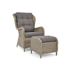 SONATA Exclusive Armchair with Footrest | Comfortable garden armchair, modern style, for patio and balcony