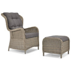 SONATA Exclusive Armchair with Footrest | Comfortable garden armchair, modern style, for patio and balcony